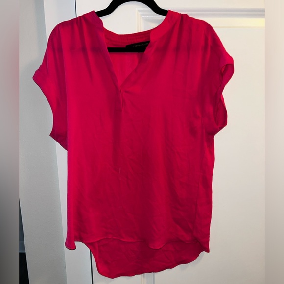 Pink sheer short sleeve blouse - Picture 1 of 4